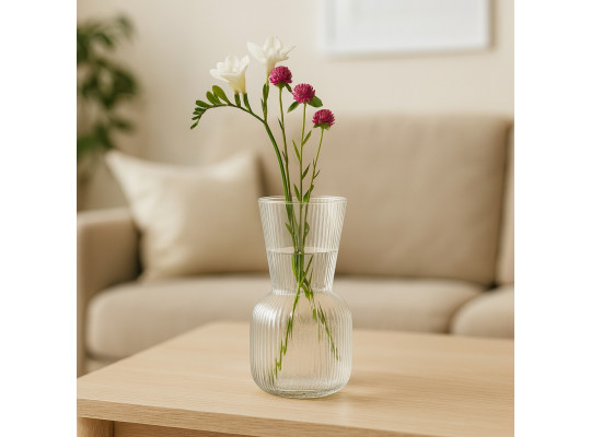 Ваза KOOPMAN VASE GLASS RECYCLED 95XH160MM (857772) (YE6000610)