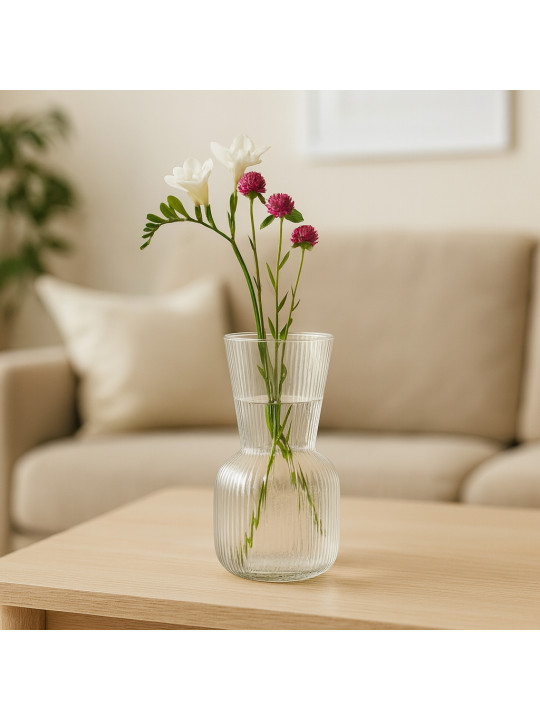 Ծաղկաման KOOPMAN VASE GLASS RECYCLED 95XH160MM (857772) (YE6000610)