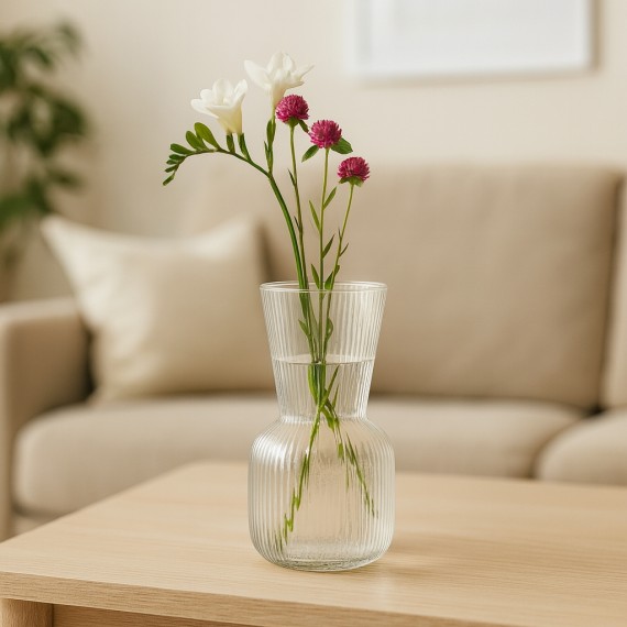 Ծաղկաման KOOPMAN VASE GLASS RECYCLED 95XH160MM (857772) (YE6000610)