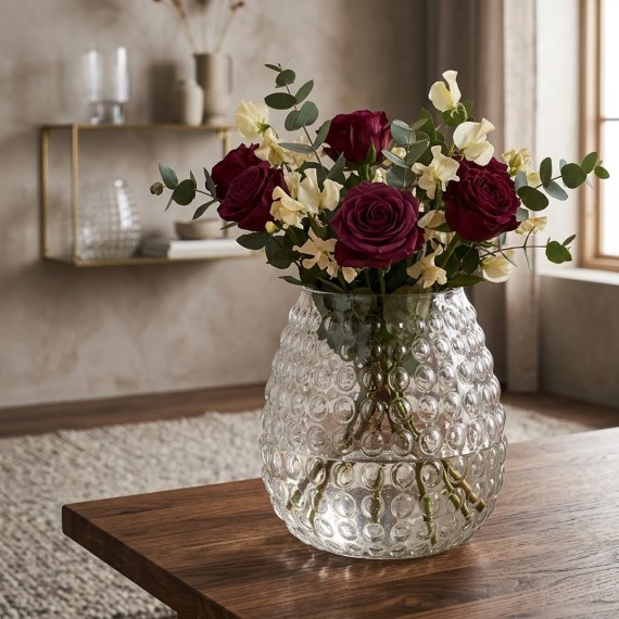 Ծաղկաման KOOPMAN VASE CLEAR GLASS 200XH250MM (044363) (332000120)