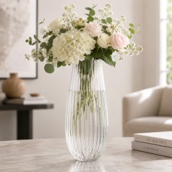 Vase KOOPMAN VASE CLEAR GLASS 200XH500MM (044424) (332000150)