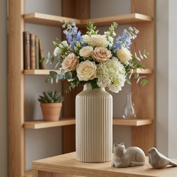 Vase KOOPMAN VASE EMBOSSED 25CM 2ASS CLR (839457) (095242180)