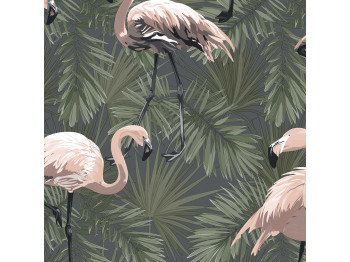 Флизелиновые обои DECOPRINT ESSENTIALS FLAMINGO GREEN/PINK (EE22533)