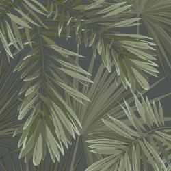 Non-woven wallpaper DECOPRINT ESSENTIALS LEAVES GREEN (EE22534)