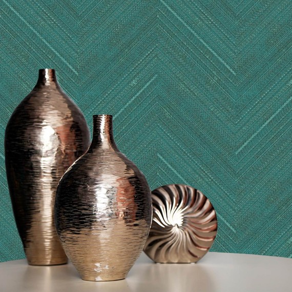 Флизелиновые обои DECOPRINT PERLA HARRINGTONE EMERALD (NHW1020)