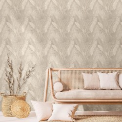 Non-woven wallpaper DECOPRINT PERLA KISKAARA LIGHT NATURAL (NHW1015)