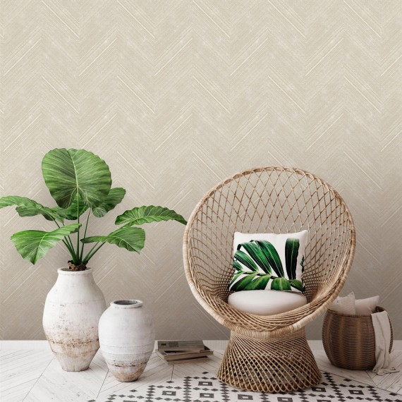 Флизелиновые обои DECOPRINT PERLA HARRINGTONE LIGHT NATURAL (NHW1019)