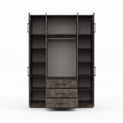 Платяной шкаф HOBEL EX-B37 UZ-819 BLACK K539 (7) 