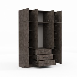 Платяной шкаф HOBEL EX-B37 UZ-819 BLACK K539 (7) 