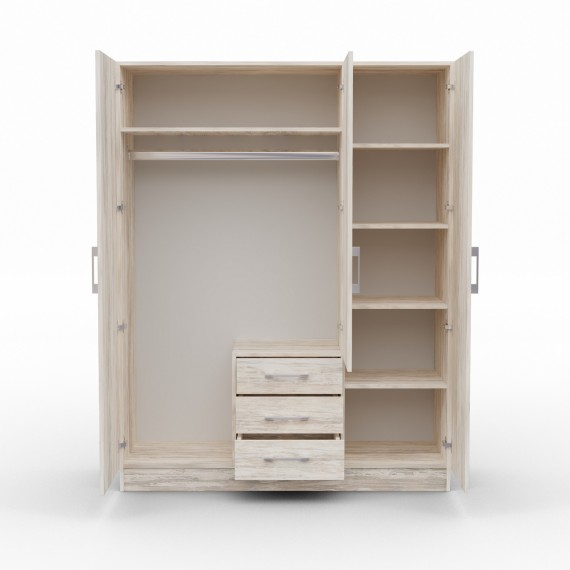 Платяной шкаф HOBEL X127 UZ-819 INOX K083 (6) 