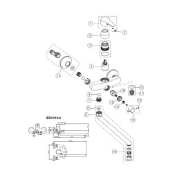 Душ-кран IDEAL STANDARD ALPHA 320 BSH/BSN MXR EXPSD CHR CDR LM (BD044AA)
