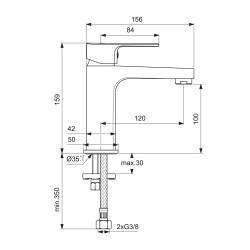 Shower-tap IDEAL STANDARD CERAFINE D BSH MXR H105 RMTD CHR 5L (BC553AA)