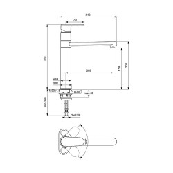 Душ-кран IDEAL STANDARD CERAFINE D BSH MXR H180 RMTD T.SP SBLK (BC501XG)