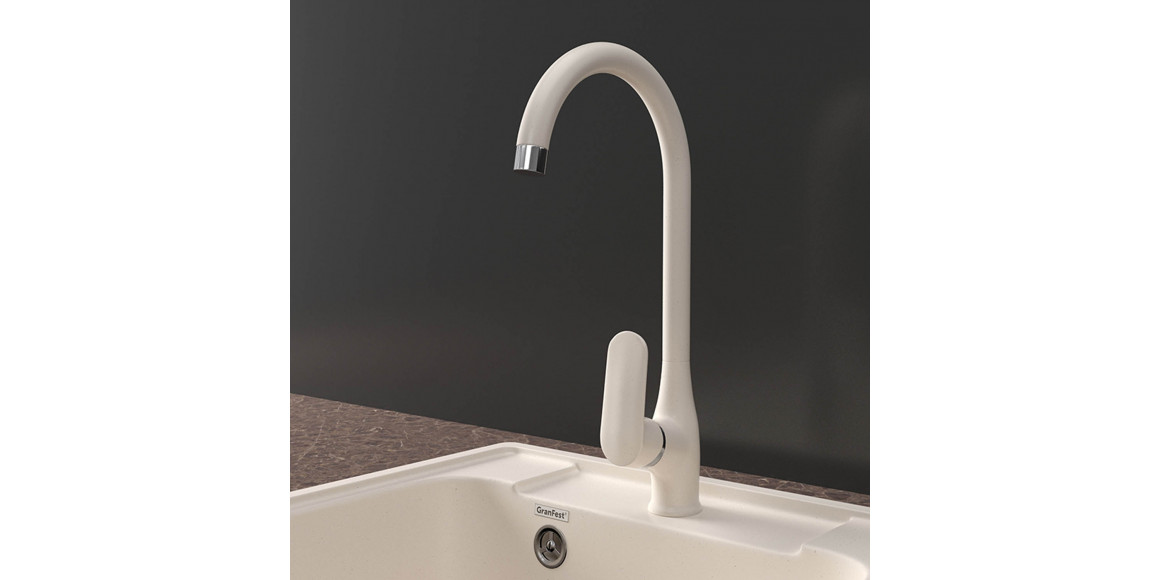 Kitchen tap GRANFEST QUARZ СМЕСИТЕЛЬ U-обр Z3424 D-35мм белый 