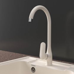 Kitchen tap GRANFEST QUARZ СМЕСИТЕЛЬ U-обр Z3424 D-35мм белый 