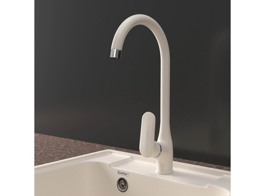 Kitchen tap GRANFEST QUARZ СМЕСИТЕЛЬ U-обр Z3424 D-35мм белый 