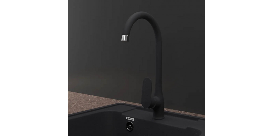 Kitchen tap GRANFEST QUARZ СМЕСИТЕЛЬ U-обр Z3424 D-35мм черный 