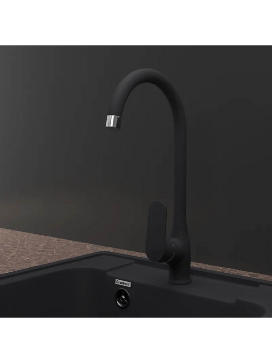 Kitchen tap GRANFEST QUARZ СМЕСИТЕЛЬ U-обр Z3424 D-35мм черный 