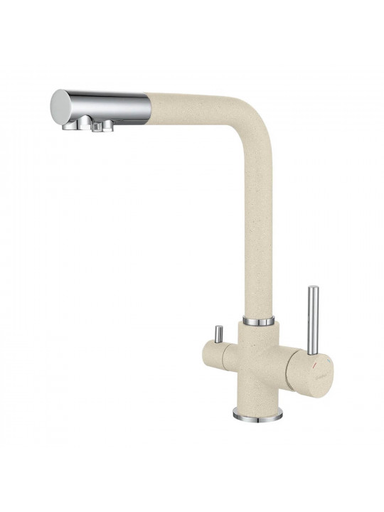 Kitchen tap GRANFEST СМЕСИТЕЛЬ Г-обр 3611 С краном питьевой воды D-35мм белый 