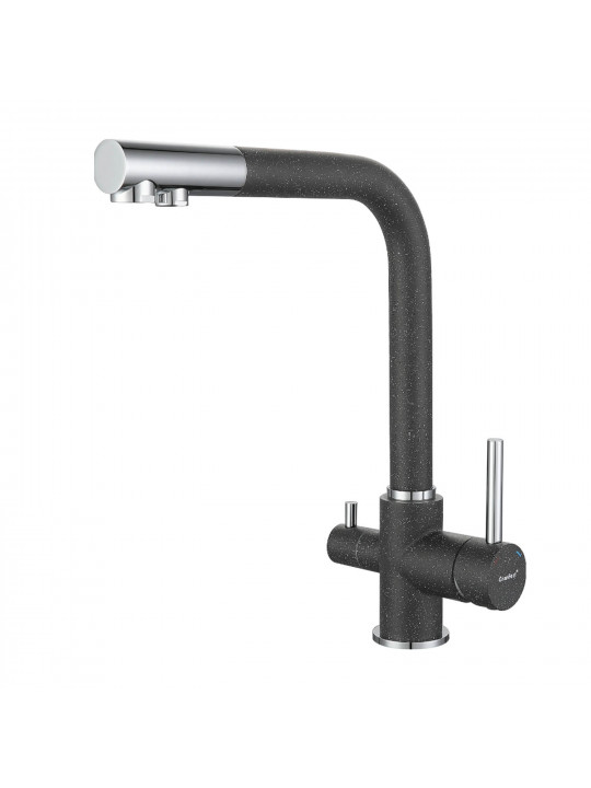 Kitchen tap GRANFEST СМЕСИТЕЛЬ Г-обр 3611 С краном питьевой воды D-35мм графит 