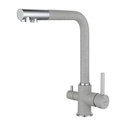 Kitchen tap GRANFEST СМЕСИТЕЛЬ Г-обр 3611 С краном питьевой воды D-35мм серый 