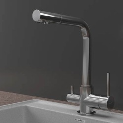 Kitchen tap GRANFEST СМЕСИТЕЛЬ Г-обр 3611 С краном питьевой воды D-35мм хром 