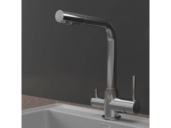 Kitchen tap GRANFEST СМЕСИТЕЛЬ Г-обр 3611 С краном питьевой воды D-35мм хром 