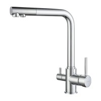Kitchen tap GRANFEST СМЕСИТЕЛЬ Г-обр 3611 С краном питьевой воды D-35мм хром 