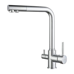 Kitchen tap GRANFEST СМЕСИТЕЛЬ Г-обр 3611 С краном питьевой воды D-35мм хром 