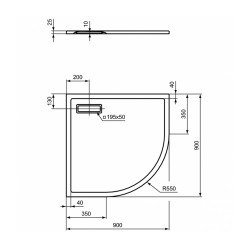 Shower cabin-pedestal IDEAL STANDARD ULTRAFLAT NEW SHT 90X90 QUAD WHITE (T449201)