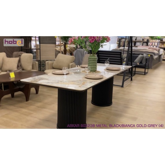 HOBEL ASKAR 90X238 METAL BLACK/BIANCA GOLD-GREY (4)