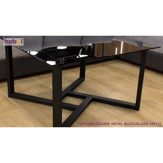 HOBEL VENTURA SQUARE METAL BLACK/GLASS FM (1)