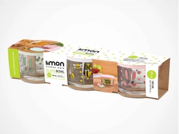 Մթերքի տարաներ LIMON 199935 GLASS W/LID 190ML SET 3PC(905632) 