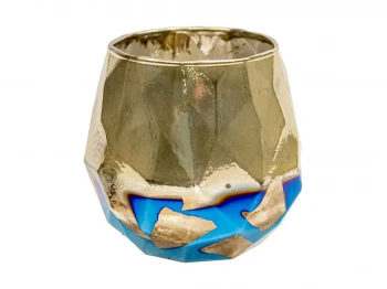 Подсвечник MAGAMAX Д105 Ш105 В102 BLUE WITH GOLD SPUT (NGB-33)
