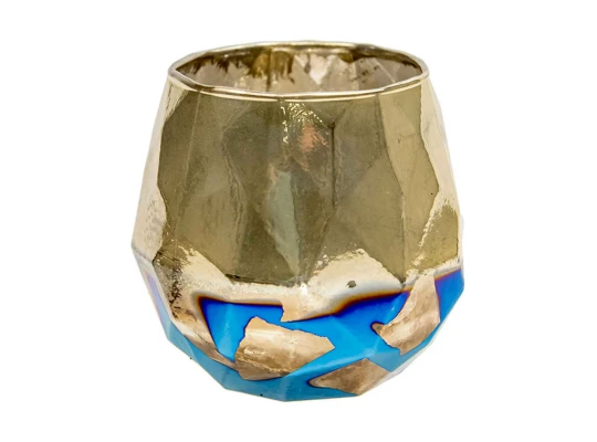 Подсвечник MAGAMAX Д105 Ш105 В102 BLUE WITH GOLD SPUT (NGB-33)