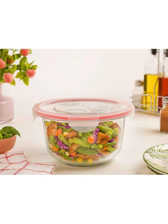 Пищевые контайнеры LIMON 207635 ROUND GLASS W/LID 2L (906561) 