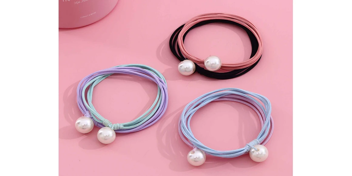 Заколки & аксессуары XIMI 6931664169502 THREE LAYERS PEARL HAIR ROPES 2 PCS (169502)