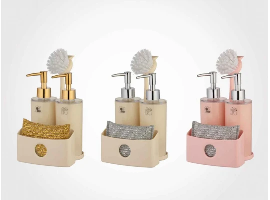 Диспенсер для жидкого мыла LIMON 193635 DUAL DISPENSER SET 3PCS(904987) 