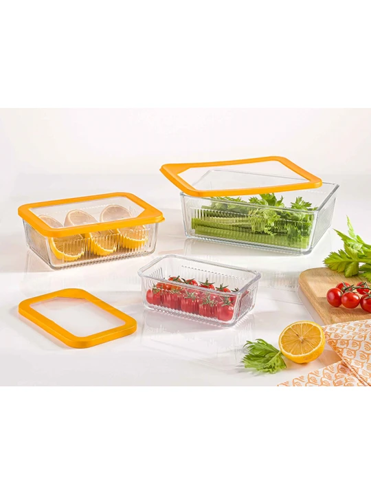 Пищевые контайнеры LIMON 210000 RECTN. W/LID 3PC SET (907094) 