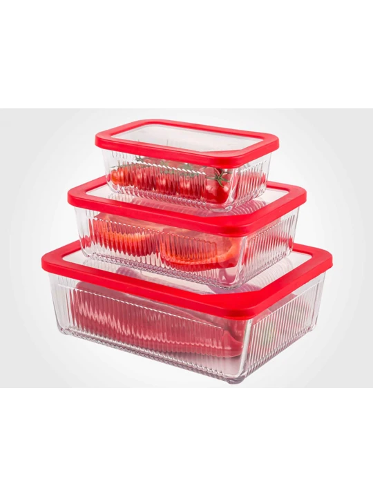 Пищевые контайнеры LIMON 210000 RECTN. W/LID 3PC SET (907094) 