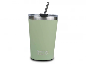 Termos NAVA 10-262-112 S.STEEL WE CARE TRAVEL MUG W/STRAW GREEN 450ML 