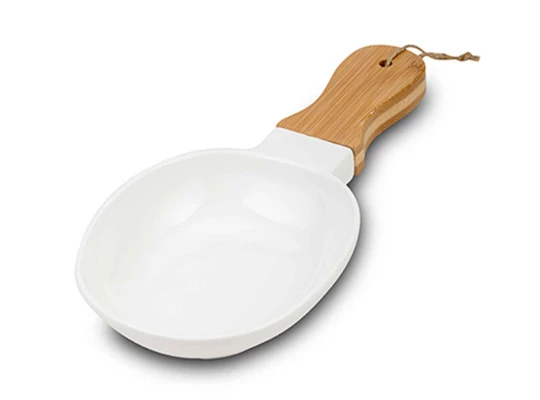 Plate NAVA 10-263-047 TERRESTRIAL WHITE W/BAMBOO HANDLE 30/15CM 