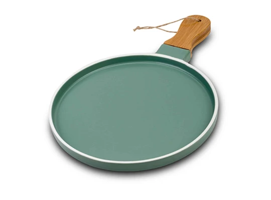 Plate NAVA 10-263-124 TERRESTRIAL EMERALD W/BAMBOO HANDLE 35/22CM 