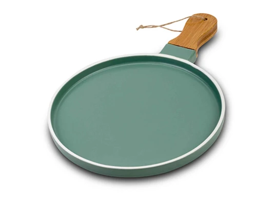 Plate NAVA 10-263-125 TERRESTRIAL EMERALD W/BAMBOO HANDLE 4/27CM 
