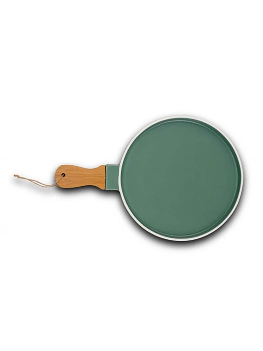 Plate NAVA 10-263-125 TERRESTRIAL EMERALD W/BAMBOO HANDLE 4/27CM 