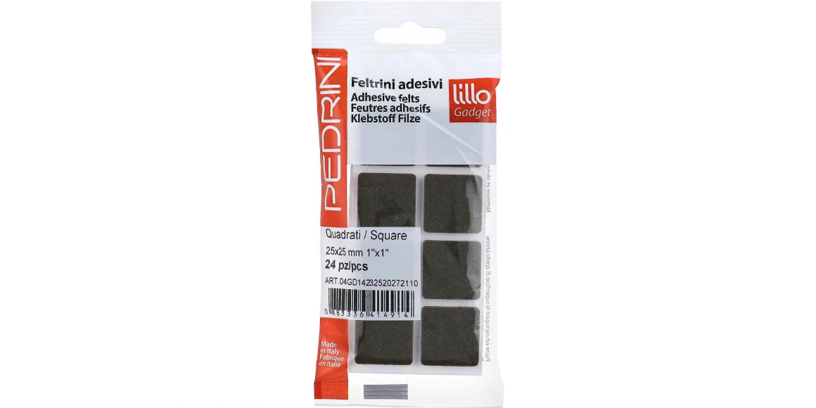 Протекторы для стула PEDRINI 04GD142 SQUARE FELT PROTECT 24PC BROWN 