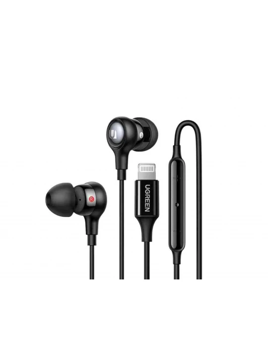 Ականջակալ UGREEN Wired Earphones with Lightning (BK) (30631)