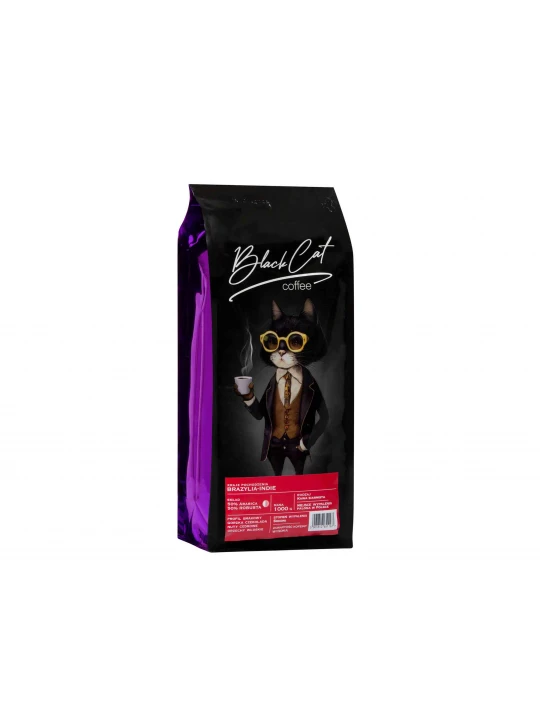 Кофейные зерна BLACK CAT BRAZYLIA-INDIA 50/50 (1000g)