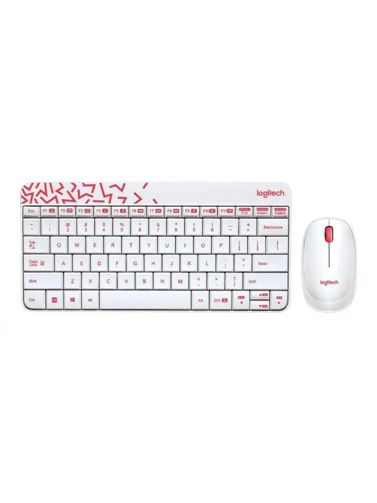 Ստեղնաշար LOGITECH MK240 NANO WIRELESS COMBO + MOUSE (WHITE/VIVID RED) (L920-008212)