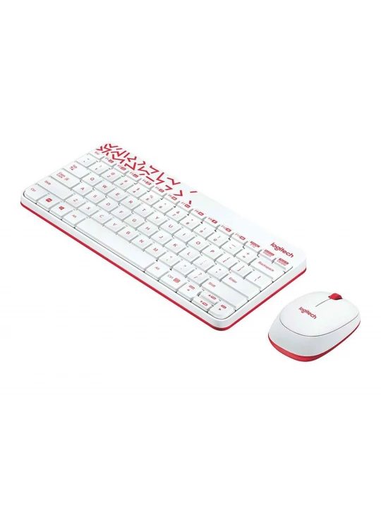 Ստեղնաշար LOGITECH MK240 NANO WIRELESS COMBO + MOUSE (WHITE/VIVID RED) (L920-008212)